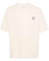 Maison Kitsuné - | T-shirt patch volpe | male | BEIGE | S - Lyst