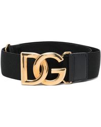 Dolce & Gabbana Cintura elasticizzata con placca logo - Nero