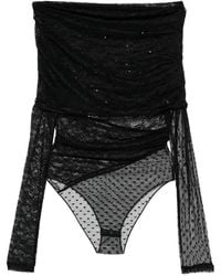 Pinko - Floral-Lace Bodysuit - Lyst