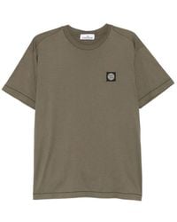 Stone Island - Slim Fit Cotton Jersey T-Shirt With Compass Patch - Lyst