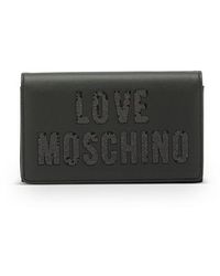 Love Moschino - | Borsa in pelle sintetica a tracolla con logo con brillantini | female | NERO | UNI - Lyst