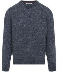 Brunello Cucinelli - Crewneck Sweater With A Melange Effect - Lyst