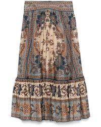 Zimmermann - Ascension Printed Silk Skirt - Lyst