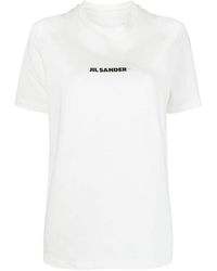 Jil Sander - T-shirt in cotone con logo - Lyst