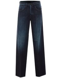Dondup - Jeans Lunghi Jacklyn Blu A Gamba Dritta Con Leggero Effetto Wash - Lyst
