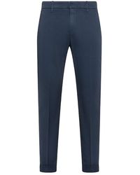 Dondup - | Pantaloni Gaubert in cotone stretch slim chino | male | BLU | 36 - Lyst