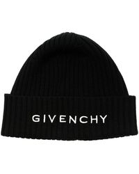 Givenchy - | Berretto in lana con logo ricamato fronale | male | NERO | UNI - Lyst