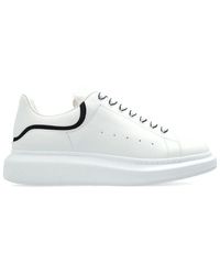 Alexander McQueen - | Sneakers 'Oversize' in pelle bianco e nero con lacci bianchi e blu | male | BIANCO | 44 - Lyst