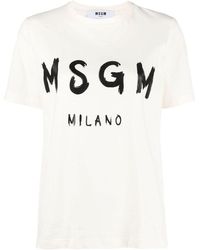 MSGM - | T-shirt con logo | female | BIANCO | XS - Lyst