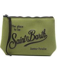 MC2 Saint Barth - Pochette Aline Color Verde Con Logo - Lyst