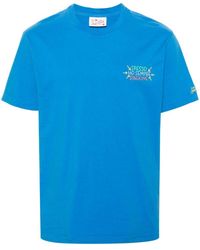 Mc2 Saint Barth - | T-shirt in cotone con scritta ricamata frontale | male | BLU | XL - Lyst