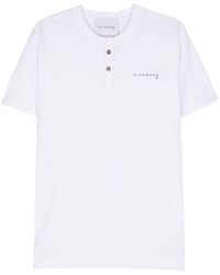 John Richmond - | T-shirt Caph in cotone con bottoni e logo | male | BIANCO | S - Lyst