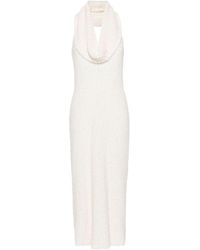 Magda Butrym - | Abito lungo in cotone in bouclé con tagli | female | BIANCO | 40 - Lyst