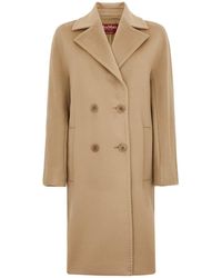 Max Mara - 'Agenda' Double-Breasted Virgin Wool Coat - Lyst