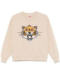 KENZO - Happy Tiger-Embroidered Sweatshirt - Lyst