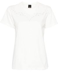 Pinko - | T-shirt Vanilla Sky in cotone stile wastern | female | BIANCO | XS - Lyst