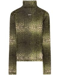 Off-White c/o Virgil Abloh - Logo-Print Crocodile-Effect T-Shirt - Lyst