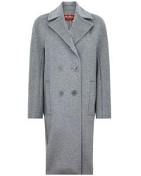 Max Mara - 'Agenda' Double-Breasted Virgin Wool Coat - Lyst