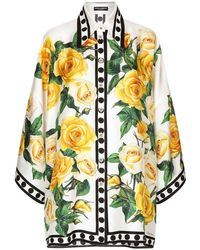 Dolce & Gabbana - | Camicia stampa rose | female | MULTICOLORE | 40 - Lyst