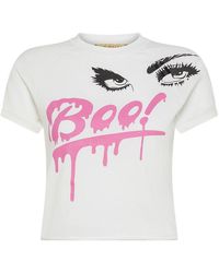 Cormio - | T-shirt Boah in cotone con stampa occhi e scritta | female | BIANCO | 42 - Lyst