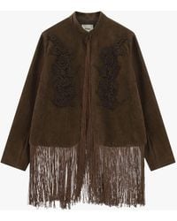 Dixie - Surchemise À Broderies Florales Et Longues Franges - Lyst