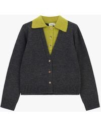Dixie - Cardigan À Col Contrastant Et Boutons - Lyst
