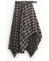 Dixie - Jupe Longue Asymétrique À Carreaux Avec Ceinture - Lyst