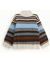 Dixie - Pull À Rayures Col Roulé Manches Longues - Lyst