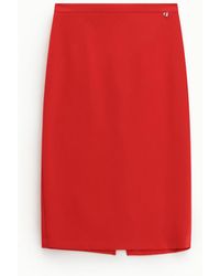 Dixie - Jupe Crayon Midi Taille Haute Fendue - Lyst