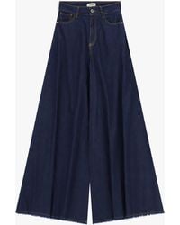 Dixie - Pantaloni Palazzo Denim Vita Alta Orlo Sfrangiato - Lyst