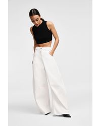 Dixie - Jeans A Gamba Larga Con Orlo Vivo E Vita Alta - Lyst