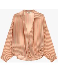 Dixie - Chemise Rayée À Col Classique Et Décolleté En V - Lyst