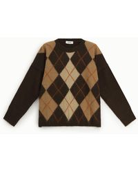 Dixie - Pull Col Rond À Motif Losanges Manches Longues - Lyst