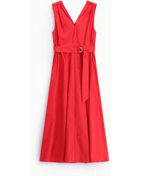 Dixie - Robe Midi Sans Manches À Ceinture Et Col V - Lyst