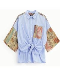 Dixie - Camicia A Righe Con Maniche Ampie E Taschino Patch - Lyst