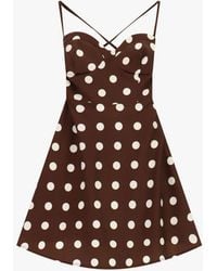 Dixie - Robe Courte À Pois, Bretelles Croisées Et Décolleté Cœur - Lyst