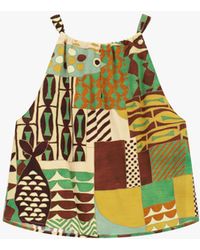 Dixie - Top Imprimé Patchwork Coupe Ample Col Halter - Lyst