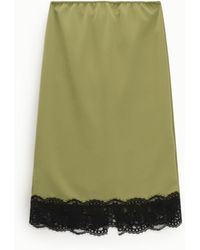 Dixie - Gonna Midi Tinta Unita Con Bordo - Lyst