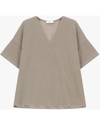 Dixie - Camicia Ampia Con Maniche Corte E Scollo A V - Lyst