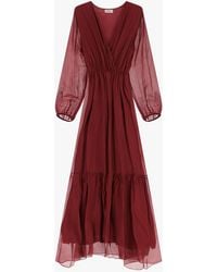 Dixie - Robe Longue À Manches Longues Et Col En V - Lyst