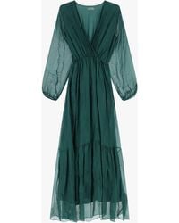 Dixie - Robe Longue À Manches Longues Et Col En V - Lyst