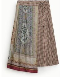 Dixie - Gonna Midi A Portafoglio Con Fantasia Mista E Cintura - Lyst
