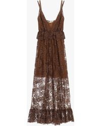 Dixie - Robe Longue En Dentelle Avec Volant Bas - Lyst