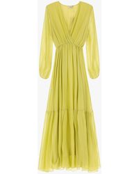 Dixie - Vestito Lungo A Balze Con Maniche Lunghe - Lyst