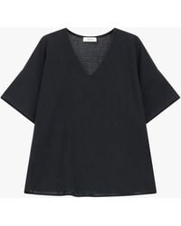 Dixie - Camicia Ampia Con Maniche Corte E Scollo A V - Lyst