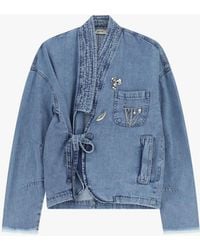 Dixie - Veste Denim À Ceinture Nouée Et Poches Plaquées - Lyst