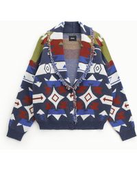 Dixie - Cardigan Imprimé Graphique Avec Franges Et Boutons - Lyst