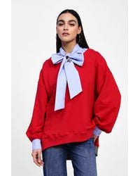 Dixie - Felpa Con Inserti Camicia E Maxi Fiocco - Lyst