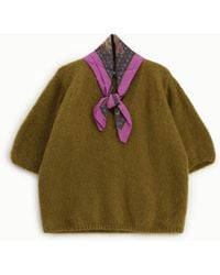 Dixie - Maglione Corto Con Maniche Corte E Scollo A V - Lyst