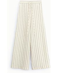 Dixie - Pantaloni Palazzo A Righe Con Vita Alta E Cintura - Lyst